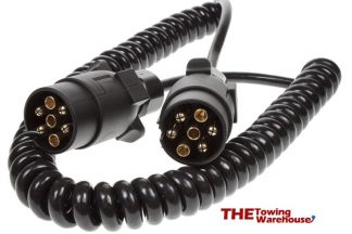 2.5m 7 Pin 12n plugs extension suzie curly cable for trailer lights