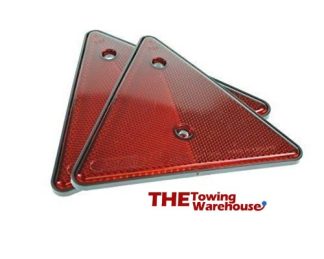 Red Triangle Reflectors Screw Fit Rear for Trailers-Caravans-Gatepost s-l500