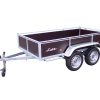 Wooden-26450-twin wheel trailer front side view