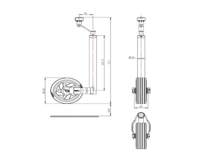 KARTT 48mm Ultimate Caravan Jockey Wheel with Kartt "Super wheel" - Image 3