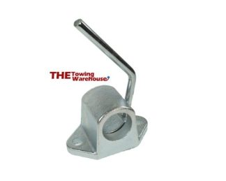 MP97438 42mm heavy duty cast steel split clamp suitable for a 42mm jockey wheels and prop stands Replacements for Knott cast clamps and suitable for Ifor Williams trailers M12 bolt size 100mm mounting hole centres Manufactured from cast steel Zinc plate finish