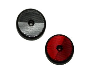 100 x Radex Round  Reflectors With Fixing Hole 50x Red & 50x Clear