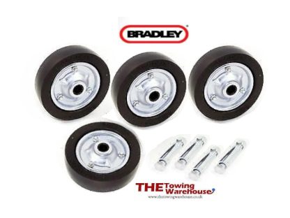 Set of 4 Genuine Bradley 7 Inch 175mm Jockey Wheels - Caravan/Trailer/Axle/Trolley KIT143