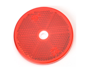 10 x Red Round Reflectors With Fixing Hole