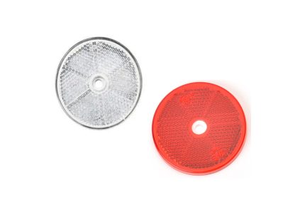 100 x Round Reflectors With Fixing Hole 50x Red & 50x Clear