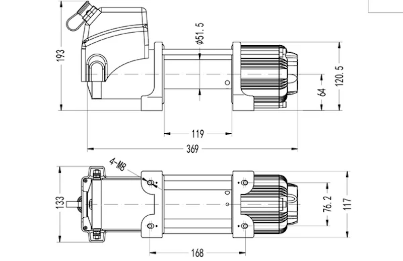 Kartt 4500 lbs Electric Winch with steel wire - Image 2