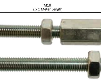 Trailer Brake Rod M10 - 2 x 1 meter lengths + connector nut